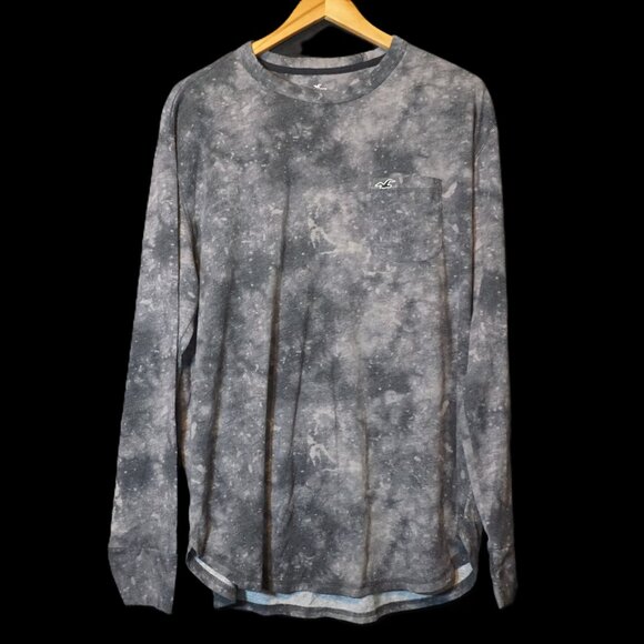 Hollister Galactic Gray Long Sleeve Crew Neck Tee Men’s XL - Picture 1 of 3